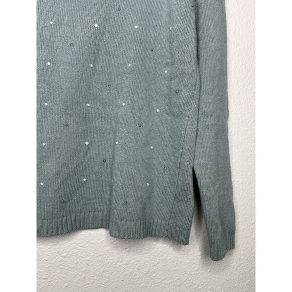 Benedetta B Merino Wool Cashmere Blend Blue Sweater Polkadot Size Medium $148 - Picture 5 of 16